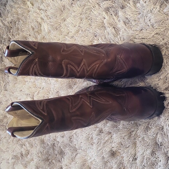 Brown Leather Cowboy Boots - Picture 6 of 8